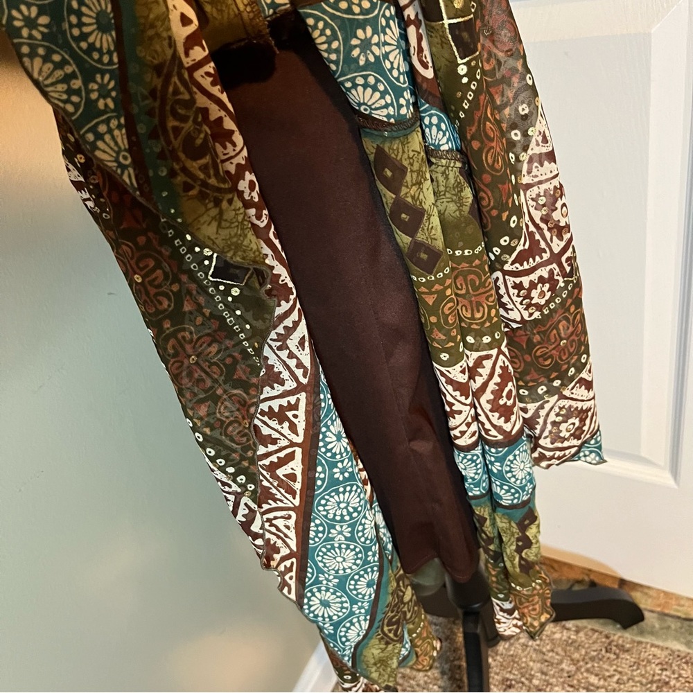 Vtg 90s Rabbit Rabbit Rabbit Dress Aztec 90’s Printed Asymmetrical Midi/Max - Picture 7 of 13